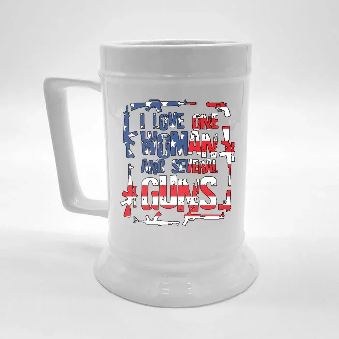 I Love One Woman And Several Guns Front & Back Beer Stein