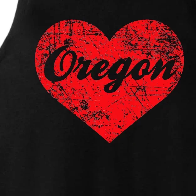 I Love Oregon Heart State Pride West Coast Ladies Tri-Blend Wicking Tank