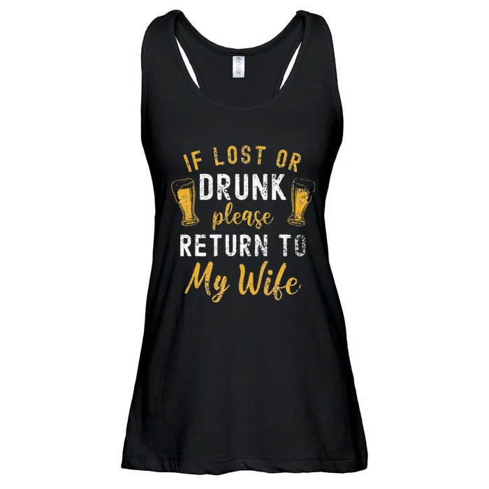 If Lost or Drunk Return To Wife Couples Funny Drinking Ladies Essential Flowy Tank