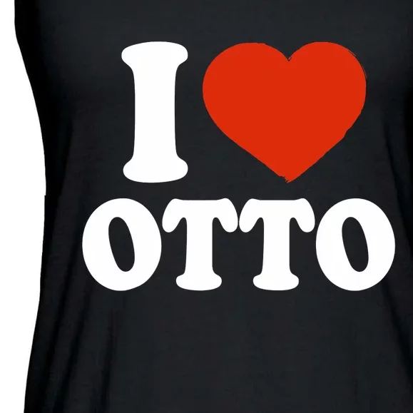 I Love Otto I Heart Otto Red Heart Valentine Ladies Essential Flowy Tank