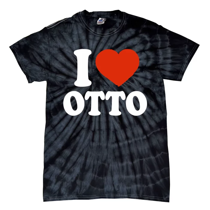 I Love Otto I Heart Otto Red Heart Valentine Tie-Dye T-Shirt