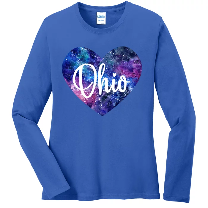 I Love Ohio Usa Gift Ladies Long Sleeve Shirt