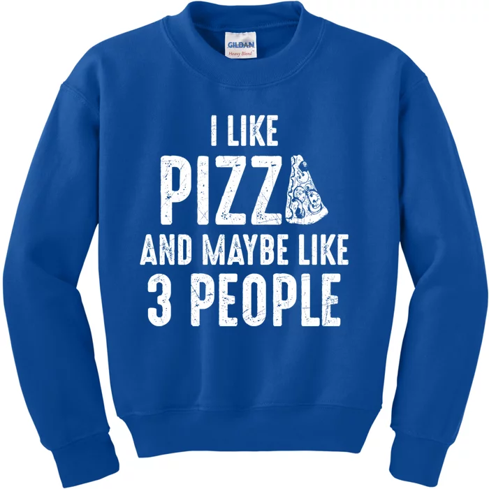 I Like Pizza And Maybe Like 3 People Introvert Gift Kids Sweatshirt