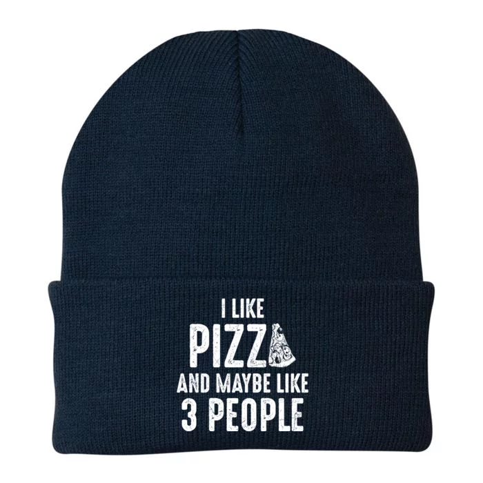 I Like Pizza And Maybe Like 3 People Introvert Gift Knit Cap Winter Beanie