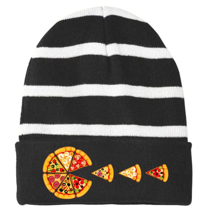 I Love Pizza Pizza Party Pizza Pie Slice Pizza Lover Striped Beanie with Solid Band