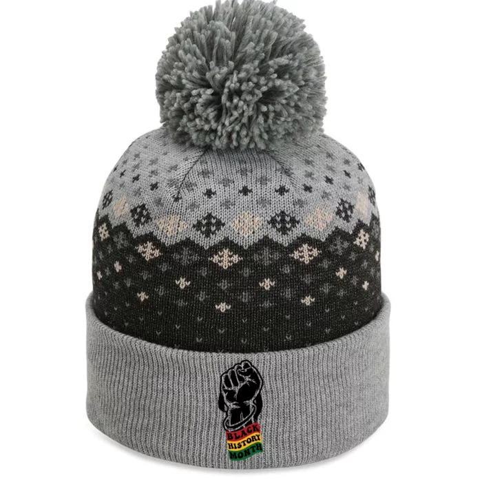 Inspirational Leaders Power Fist Hand Black History Month The Baniff Cuffed Pom Beanie