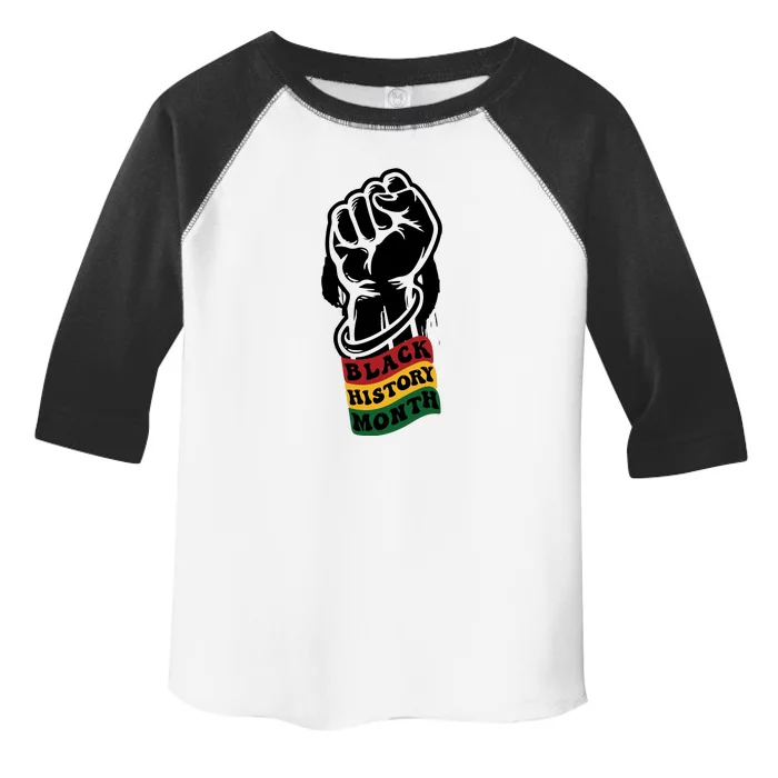 Inspirational Leaders Power Fist Hand Black History Month Toddler Fine Jersey T-Shirt