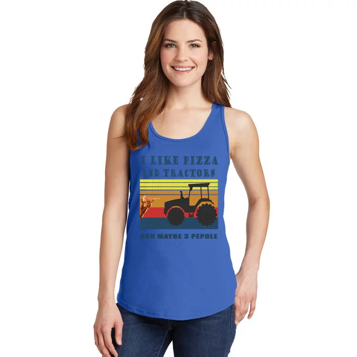 I Like Pizza And Tractors And Maybe 3 People Gift Ladies Essential Tank