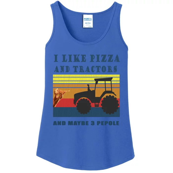 I Like Pizza And Tractors And Maybe 3 People Gift Ladies Essential Tank