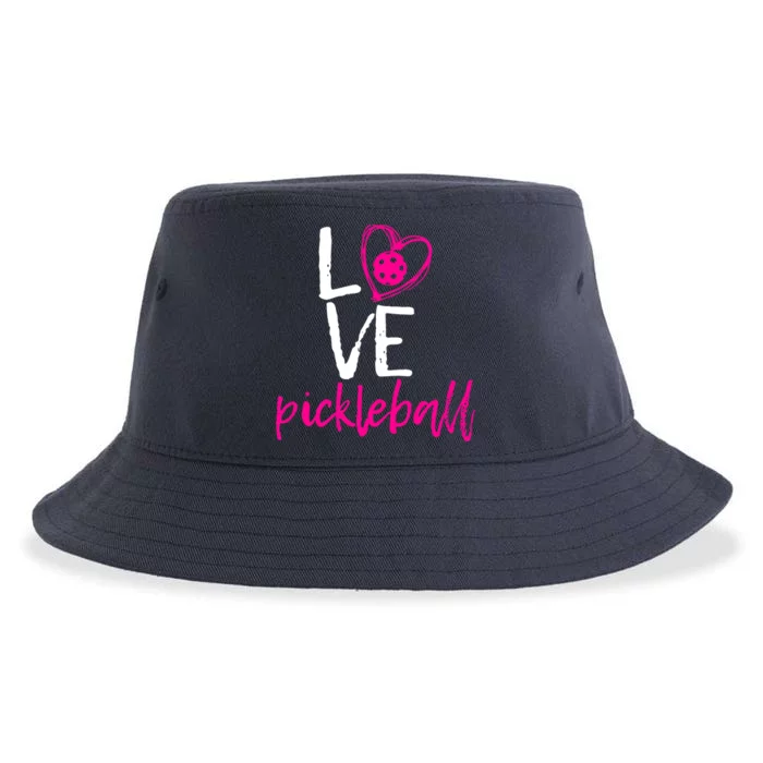 I Love Pickleball Sustainable Bucket Hat