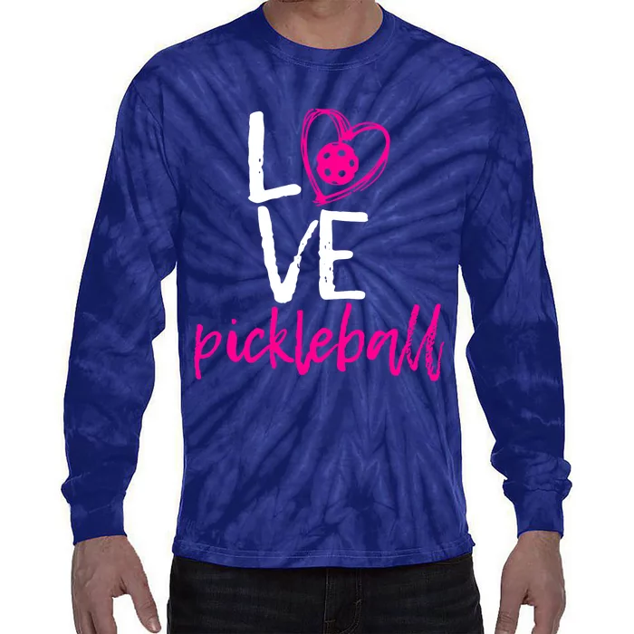 I Love Pickleball Tie-Dye Long Sleeve Shirt