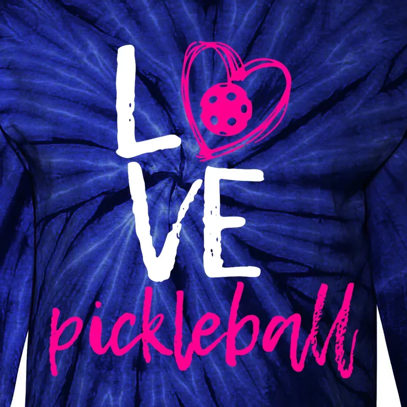 I Love Pickleball Tie-Dye Long Sleeve Shirt