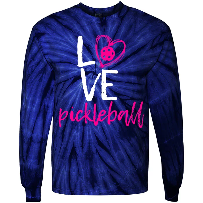 I Love Pickleball Tie-Dye Long Sleeve Shirt