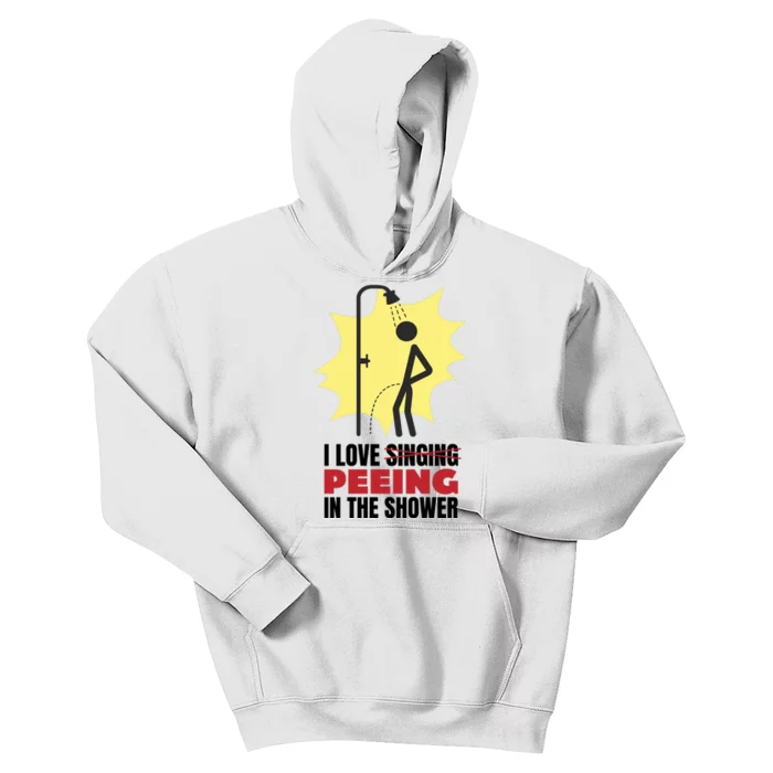 I Love Peeing In The Shower Funny Singing Kids Hoodie