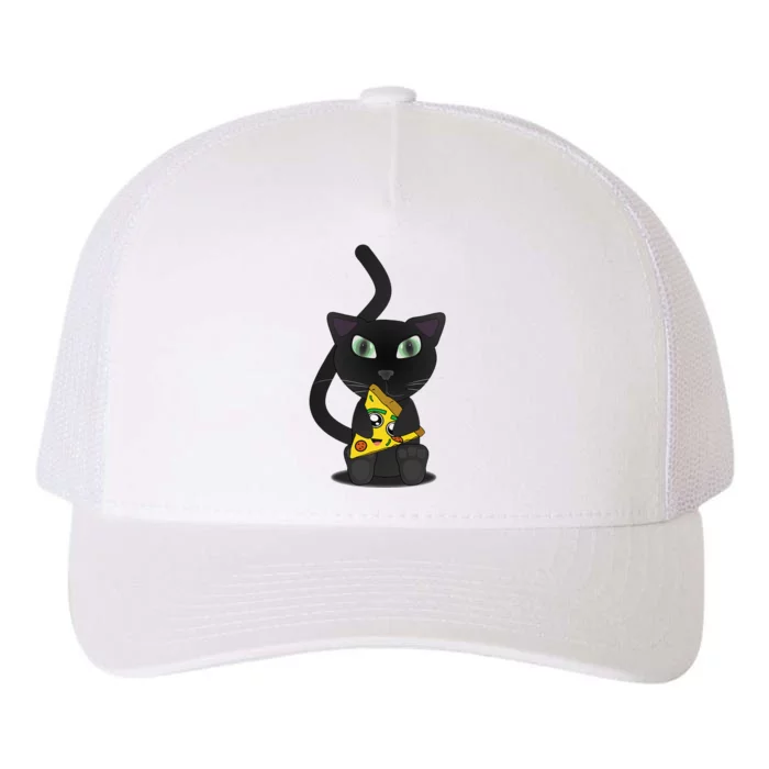 I Love Pizza And Cats Pizza Kitten Pizza And Cat Pizza Yupoong Adult 5-Panel Trucker Hat