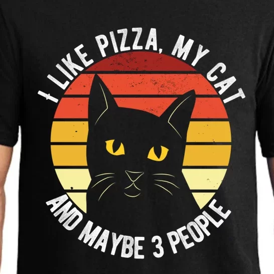 I Like Pizza My Cat And Maybe 3 People Funny Gift Pajama Set