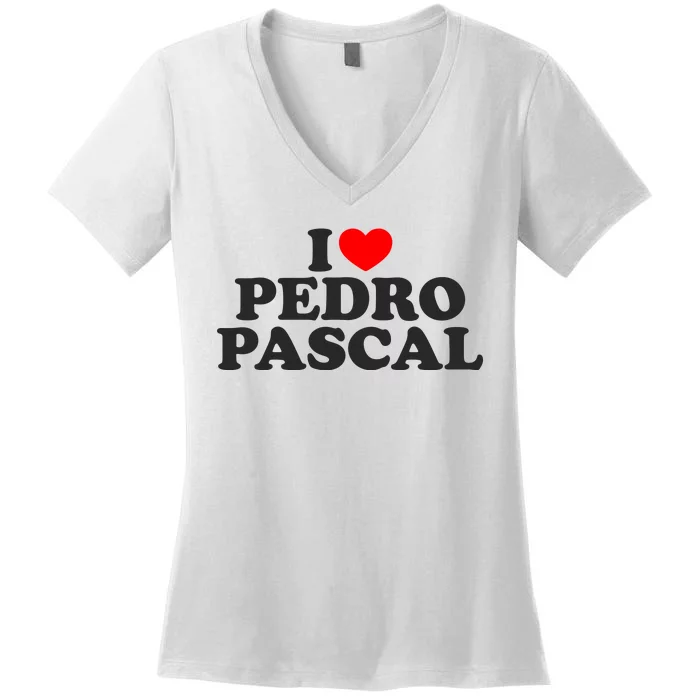 I Love Pedro Pascal Best Dad Ever Women's V-Neck T-Shirt