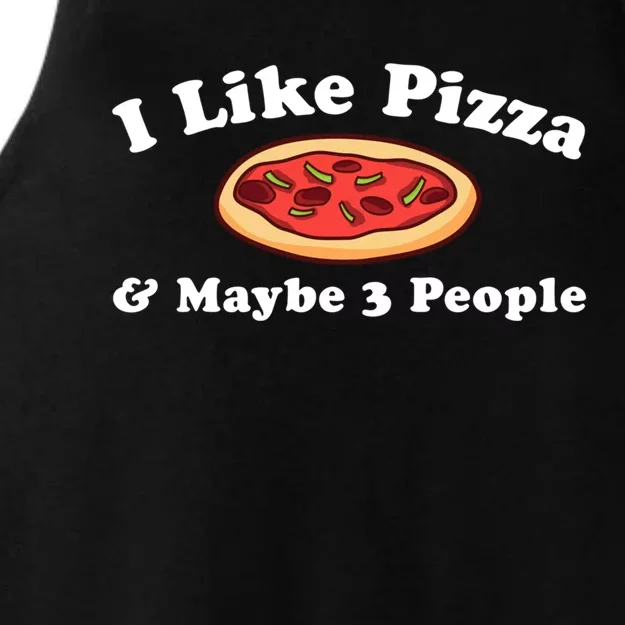 I Like Pizza And Maybe 3 People Love Funny Sarcasm Girls Cute Gift Ladies Tri-Blend Wicking Tank