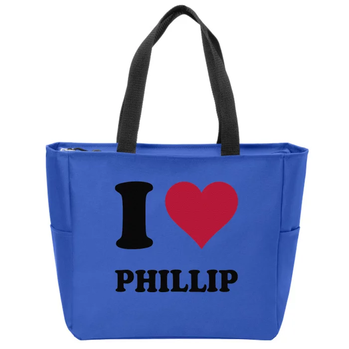 I Love Phillip Zip Tote Bag