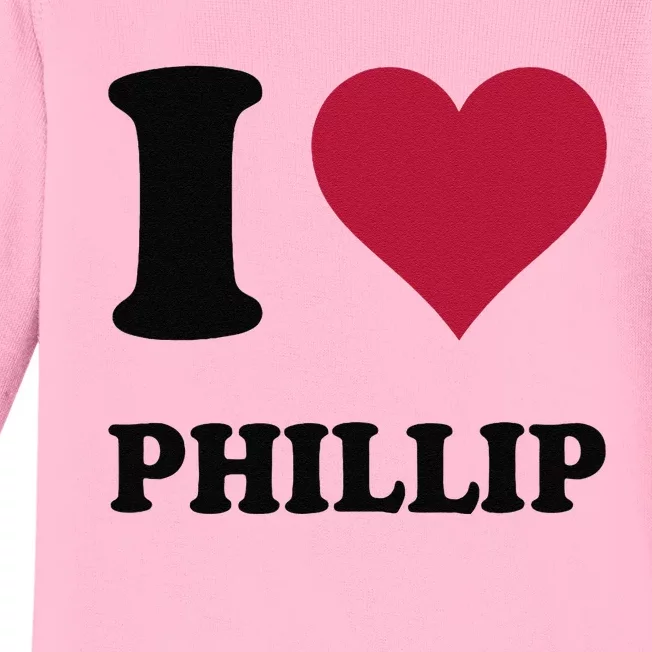 I Love Phillip Baby Long Sleeve Bodysuit