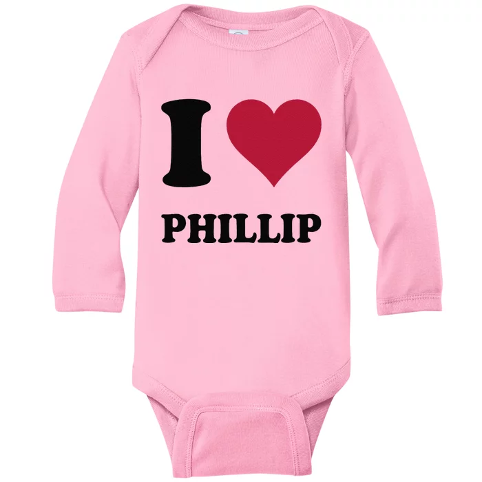 I Love Phillip Baby Long Sleeve Bodysuit