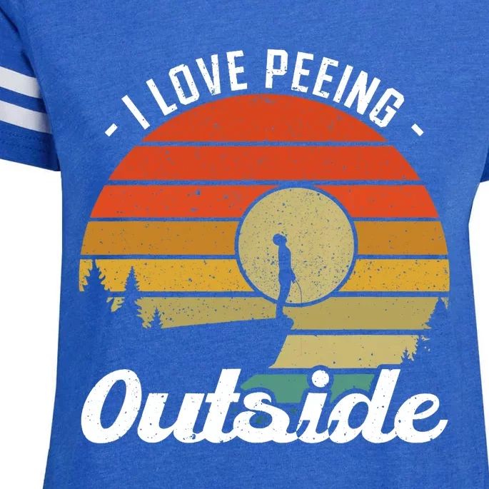 I Love Peeing Outside - Camper and Hiker Enza Ladies Jersey Football T-Shirt