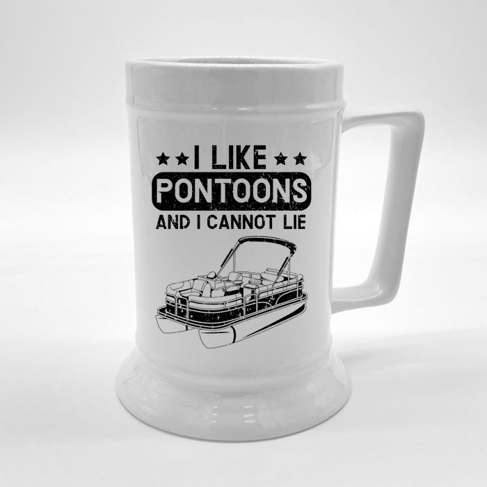 I Like Pontoons And I Cannot Lie Boat Lover Boating Gift Front & Back Beer Stein