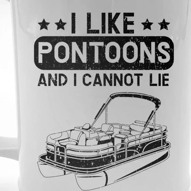 I Like Pontoons And I Cannot Lie Boat Lover Boating Gift Front & Back Beer Stein