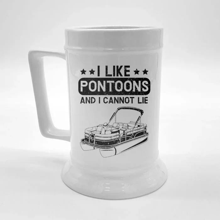 I Like Pontoons And I Cannot Lie Boat Lover Boating Gift Front & Back Beer Stein