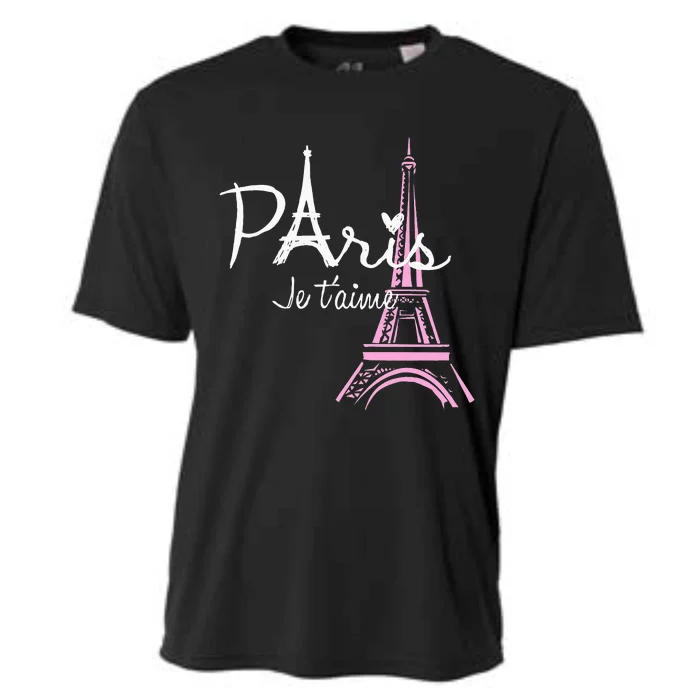 I Love Paris Eiffel Tower France French Souvenir Cooling Performance Crew T-Shirt