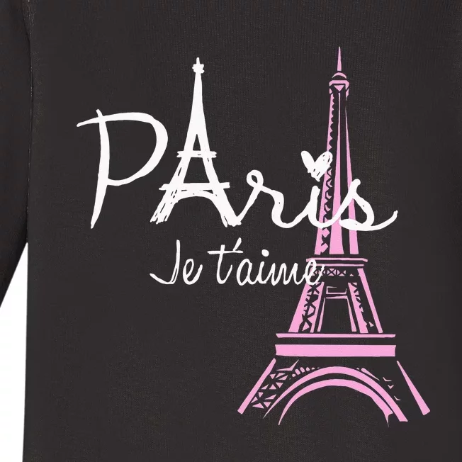 I Love Paris Eiffel Tower France French Souvenir Baby Long Sleeve Bodysuit