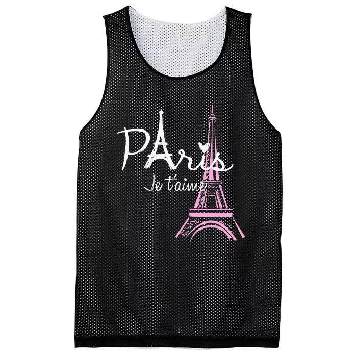 I Love Paris Eiffel Tower France French Souvenir Mesh Reversible Basketball Jersey Tank