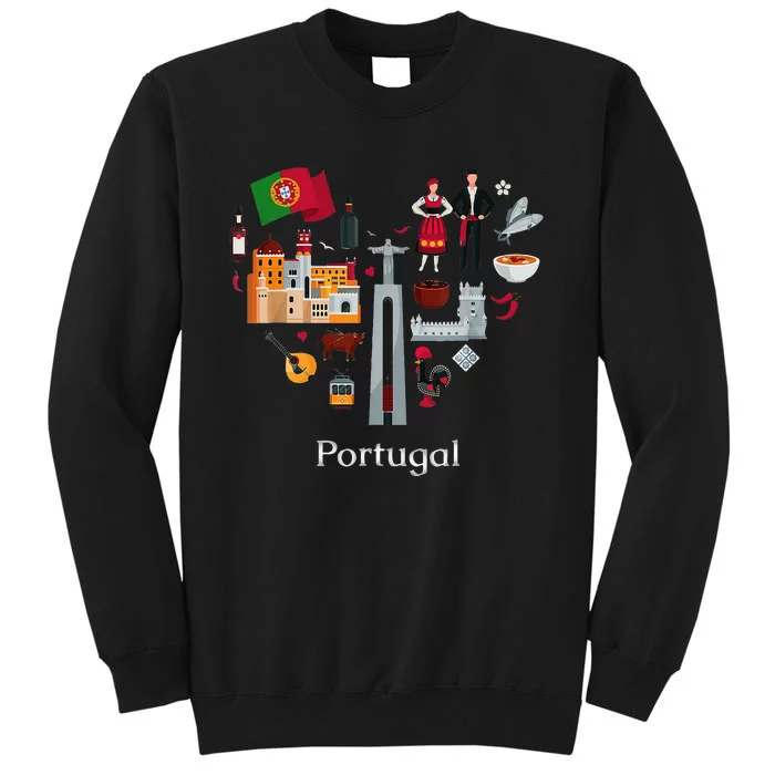 I Love Portugal Lisbon Map Iconic Traditional Souvenir Gift Sweatshirt