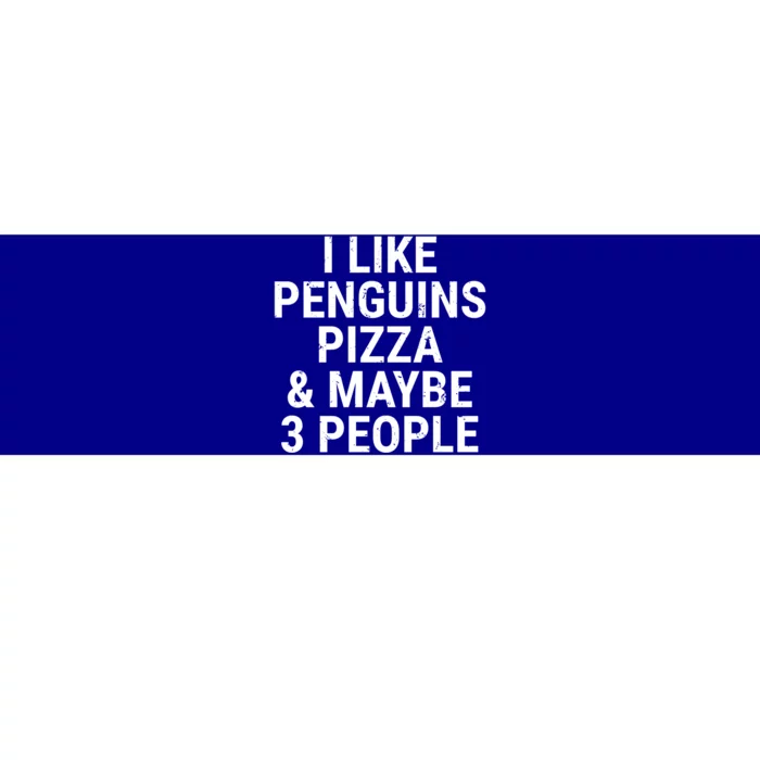 I Like Penguins Pizza And Maybe 3 People Funny Penguin Lover Gift Bumper Sticker