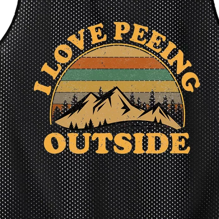 I Love Peeing Outside funny Camping Hiking Mesh Reversible Basketball Jersey Tank