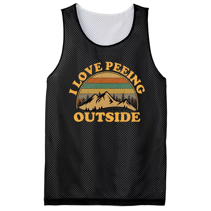 I Love Peeing Outside funny Camping Hiking Mesh Reversible Basketball Jersey Tank