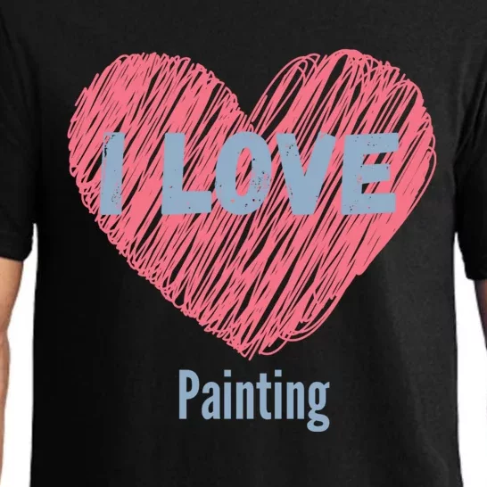 I Love Painting Heart Image Hobby Or Hobbyist Cute Gift Pajama Set