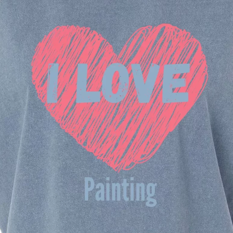 I Love Painting Heart Image Hobby Or Hobbyist Cute Gift Garment-Dyed Women's Muscle Tee