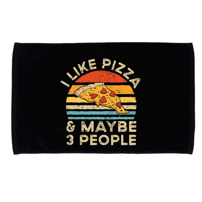 I Like Pizza And Maybe 3 People Retro Vintage Microfiber Hand Towel