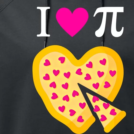 I Love Pi ValentineS Pizza Heart Math Teacher Gift Performance Fleece Hoodie