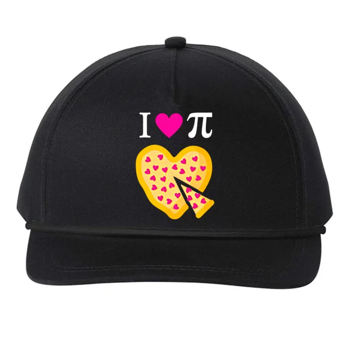 I Love Pi ValentineS Pizza Heart Math Teacher Gift Snapback Five-Panel Rope Hat