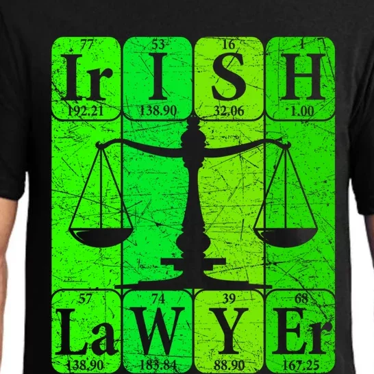 Irish Lawyer Periodic Table Elets Nerd Attorney Gift Pajama Set