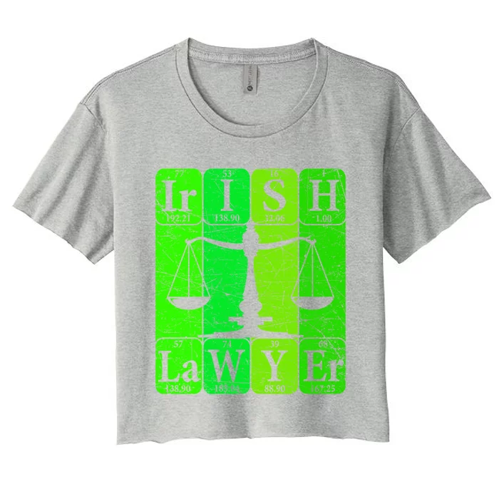 Irish Lawyer Periodic Table Elets Nerd Attorney Gift Women's Crop Top Tee