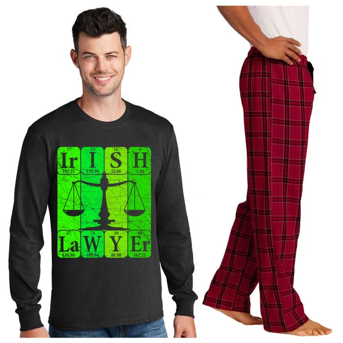 Irish Lawyer Periodic Table Elets Nerd Attorney Gift Long Sleeve Pajama Set