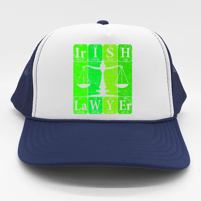 Irish Lawyer Periodic Table Elets Nerd Attorney Gift Trucker Hat