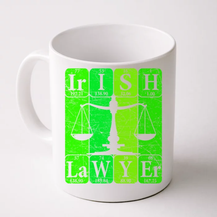 Irish Lawyer Periodic Table Elets Nerd Attorney Gift Front & Back Coffee Mug