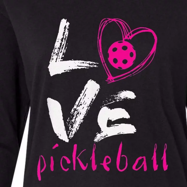 I Love Pickleball Funny Pickle Ball Tee For Player Womens Cotton Relaxed Long Sleeve T-Shirt