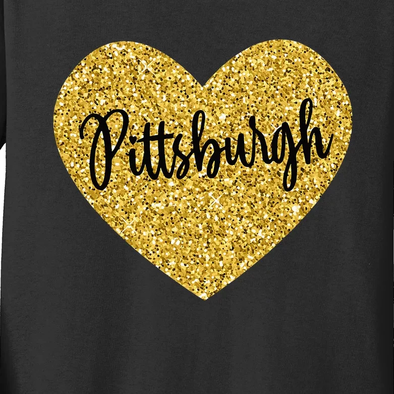 I Love Pittsburgh Pennsylvania USA Kids Long Sleeve Shirt