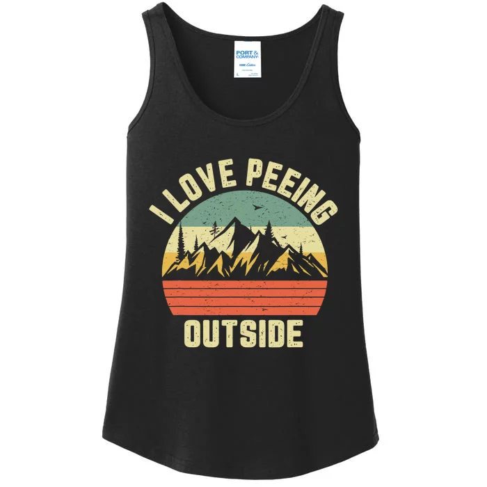 I Love Peeing Camping Funny Ladies Essential Tank