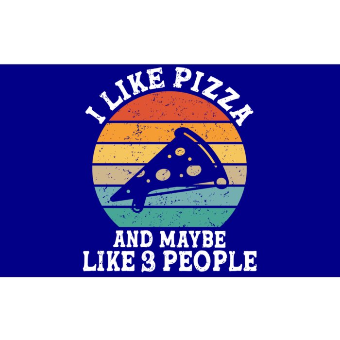 I Like Pizza And Maybe 3 People Funny Retro Cute Gift Bumper Sticker